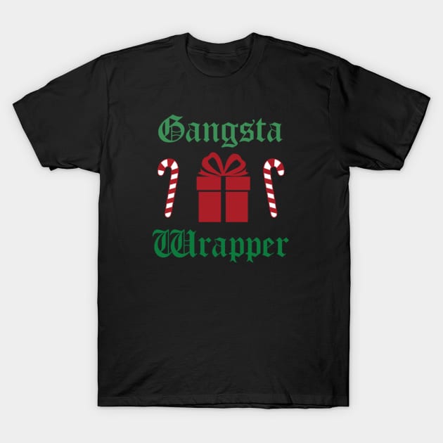 Gangsta Wrapper Christmas T-Shirt by uncleodon